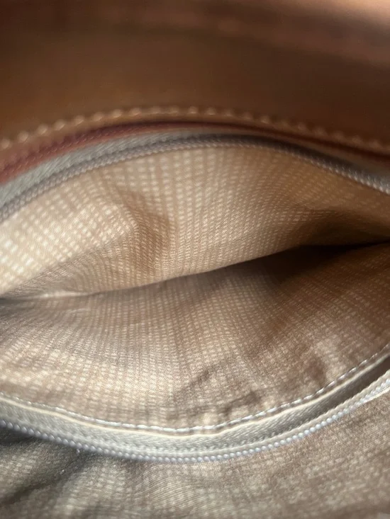 Brighton Eva Woven Straw Tote Shoulder Crossbody Bag with Brown Leather Trim - Picture 12 of 16